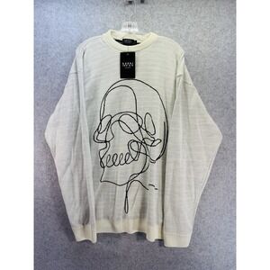 Boo Hoo Man Overlapping Skeleton Sweater Men's L